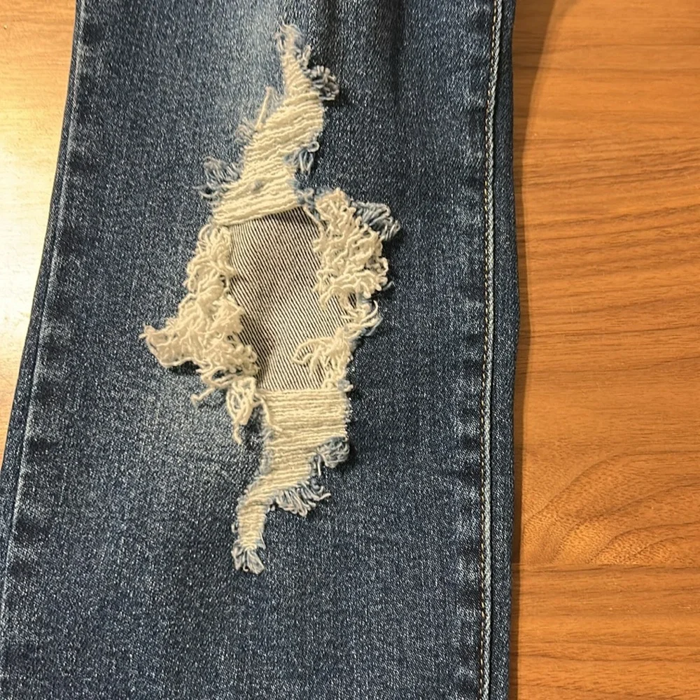 Judy Blue Distressed Blue Jeans Size 13/31 Boyfriend Fit